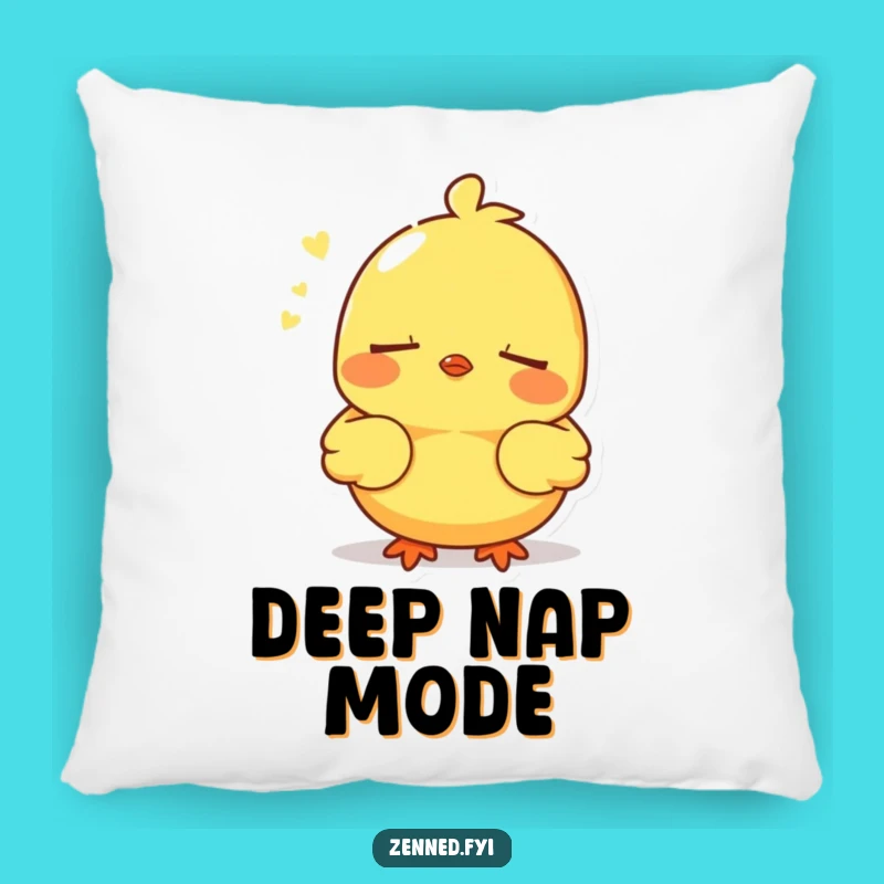 Funny Chick Pillow, Peaceful Zen Cushion, Comfy Cozy Humorous Gift