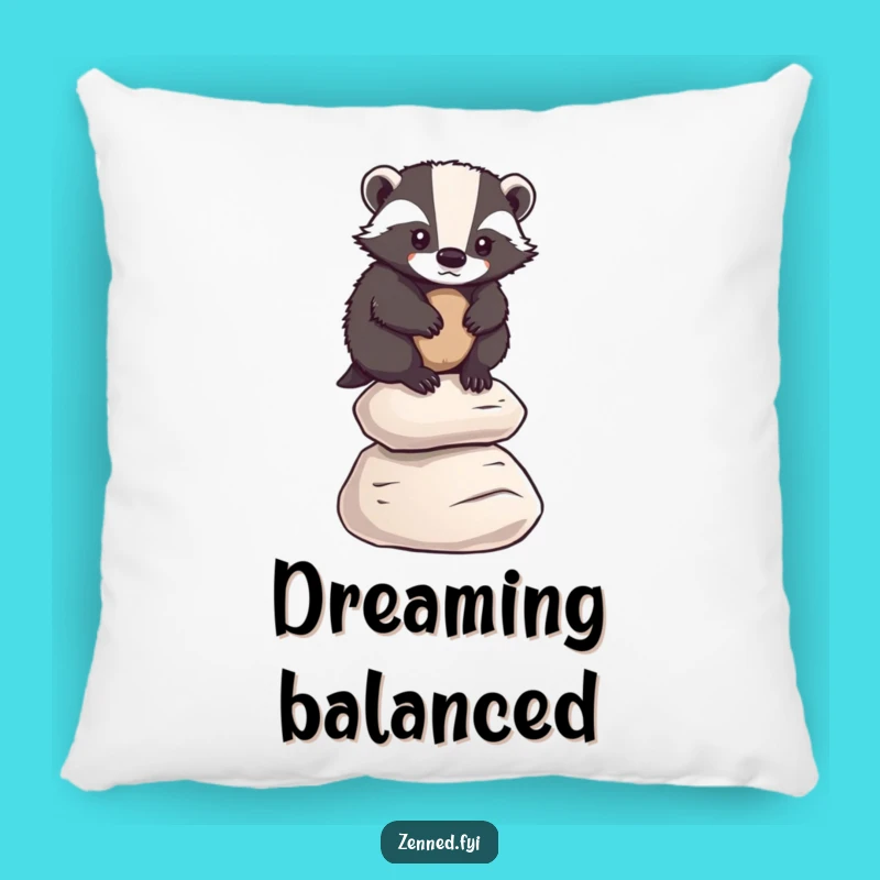 Funny Badger Pillow: Determined Balancer Comfort, Humorous Accent Gift