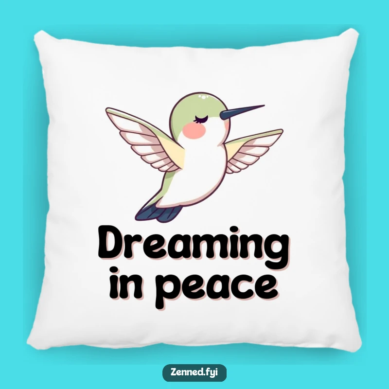 Funny Hummingbird Calm Pillow: Cozy Zen Comfort with Peaceful Elegance