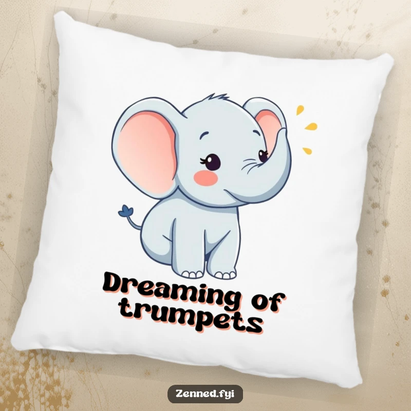 Soft funny elephant pillow playing a horn, a comfortable and funny decorative funny gift.