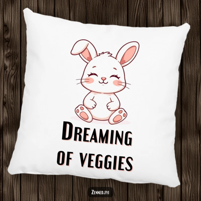 Funny Zen Bunny Pillow featuring a peacefully meditating rabbit, offering comfort and a touch of humorous serenity.