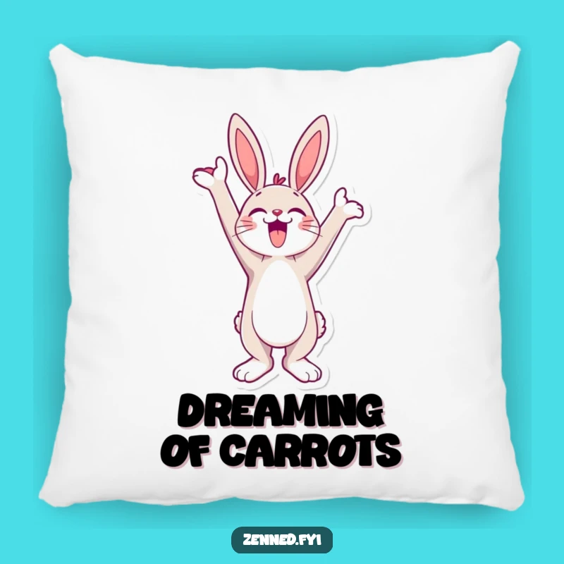 Funny Bunny Stretch Pillow: Cozy Jubilant Skyward Bound Joy Cushion Gift