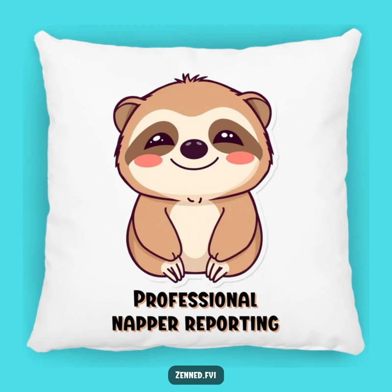 Funny Calm Sloth Pillow - Smiling Comfort, Cozy Peace, Perfect Gift