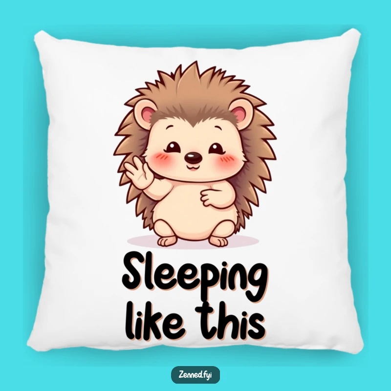 Funny Hedgehog Pillow - Serene Hand Gesture Comfort Gift