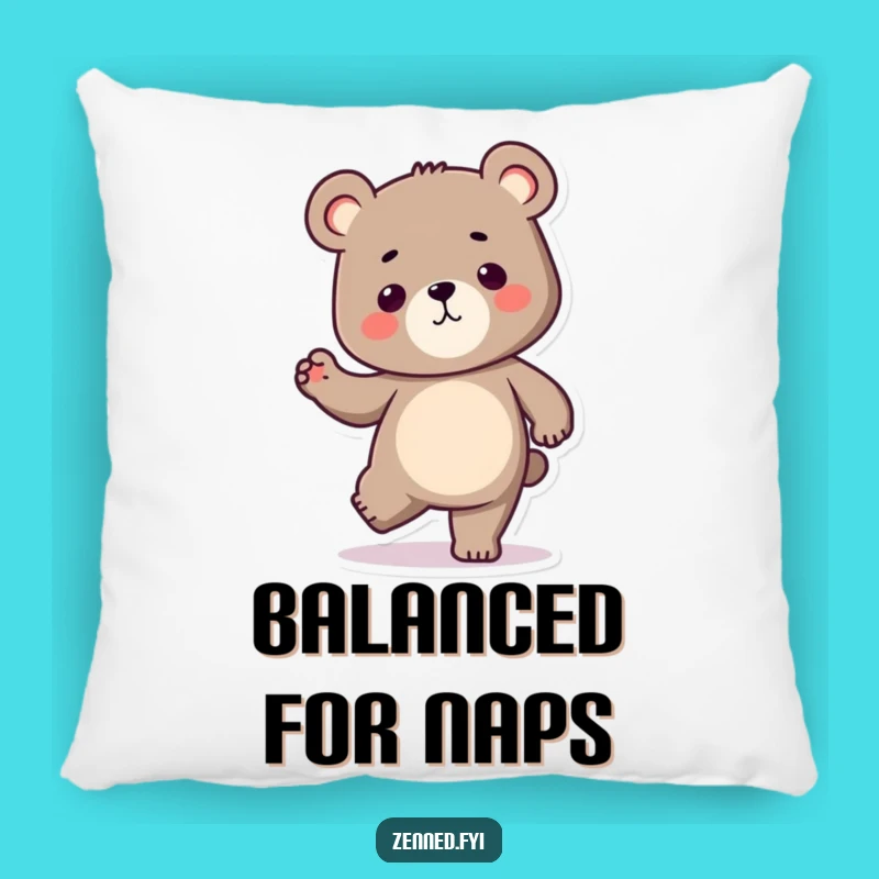Funny Kawaii Bear Pillow: Determined Accent, Perfect Cozy Humorous Gift