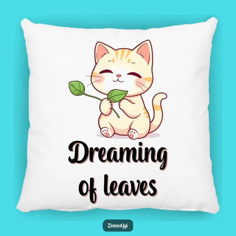 Funny Kawaii Cat Leaf Pillow: Cozy & Cute Cat Cushion Gift