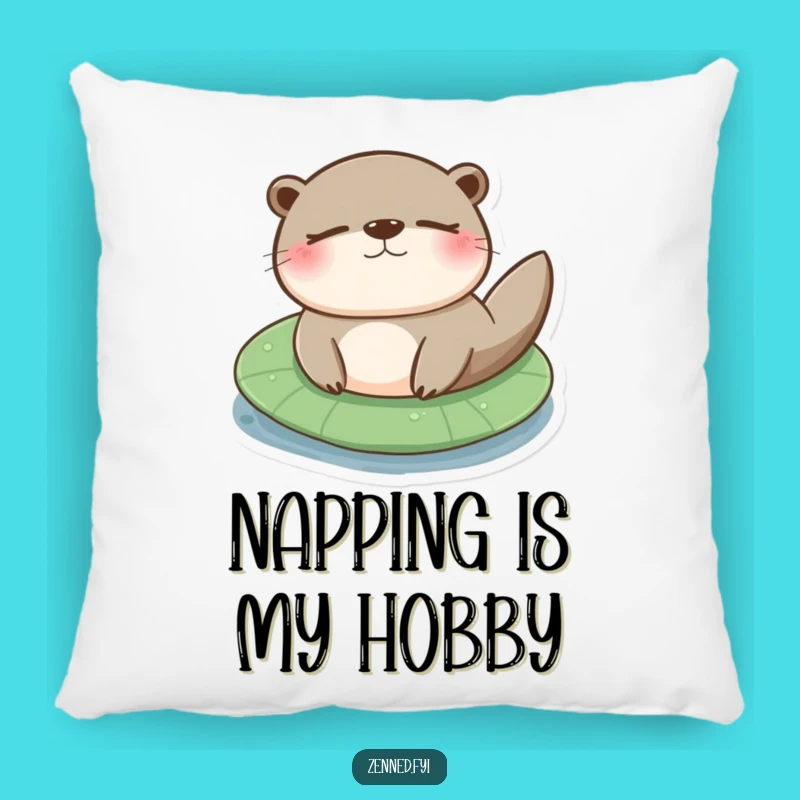 Funny Otter Lily Pad Pillow: Cuddle Up with Ultimate River Bliss