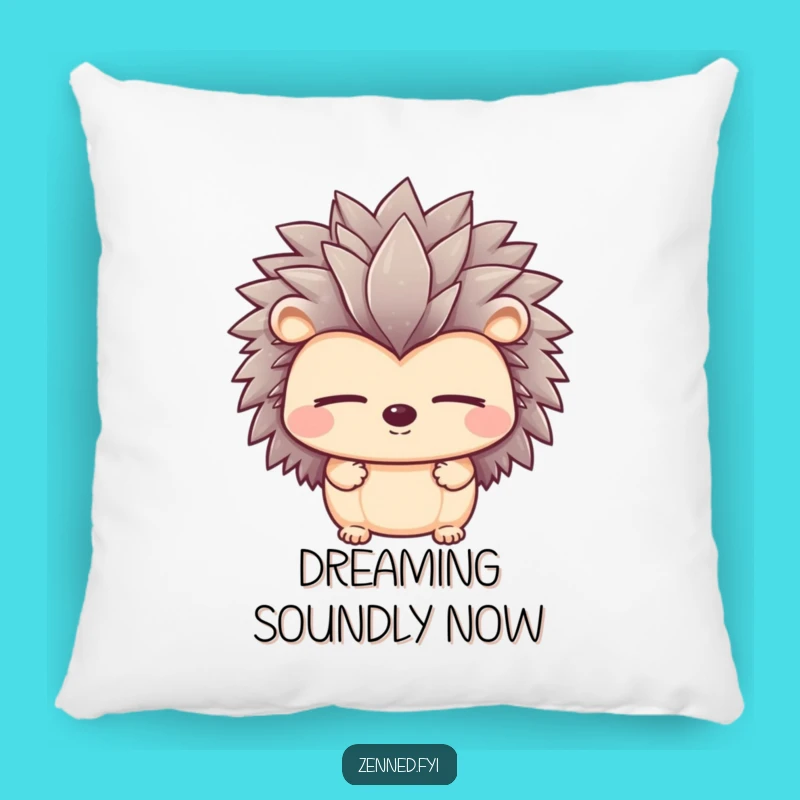 Funny Peaceful Hedgehog Pillow - Sleepy Comfort, Cozy Calm, Perfect Gift