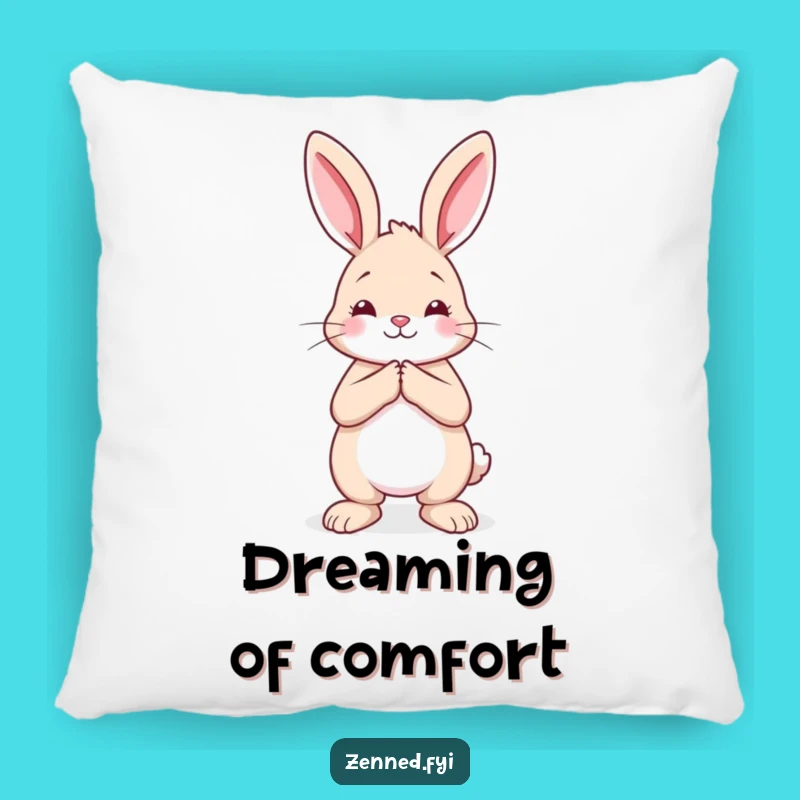 Funny Rabbit Pillow - Calm Prayer Pose Comfort Gift