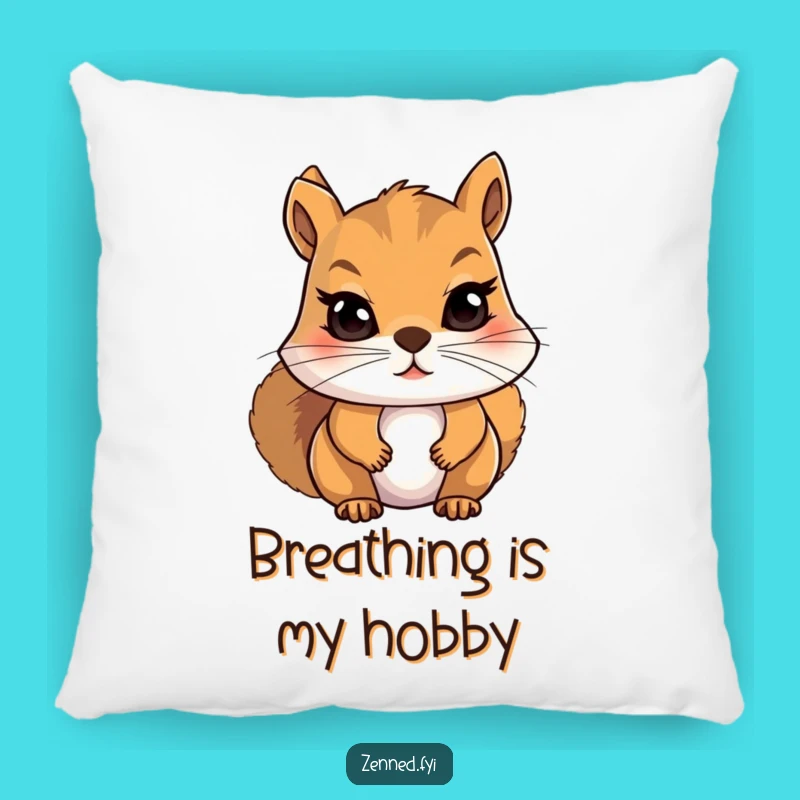Funny Squirrel Meditation Pillow: Comfy Humorous Gift for Relaxation