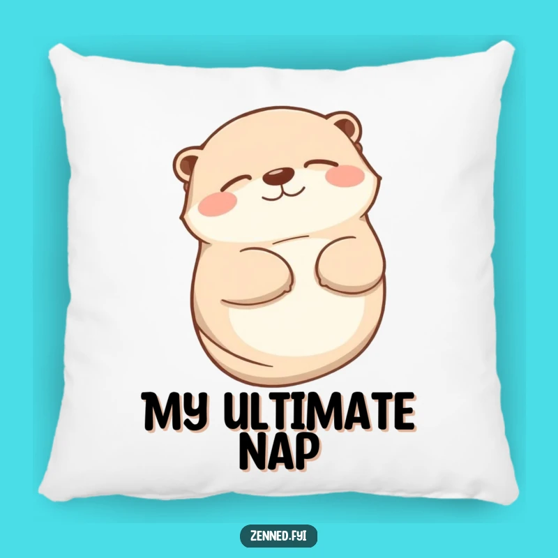 Funny Otter Smile Pillow - Contented Comfort Gift