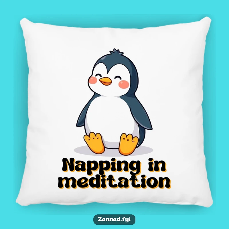 Funny Penguin Zen Pillow: Cozy Comfort for Peaceful Slumbers