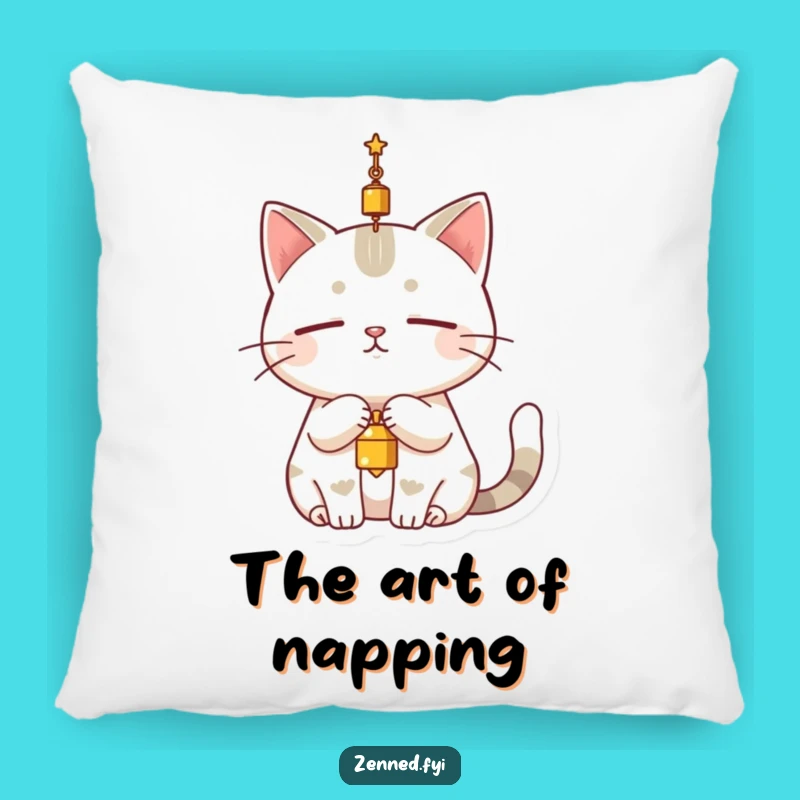 Funny Cat Bell Pillow: Serene Comfort with a Humorous Touch