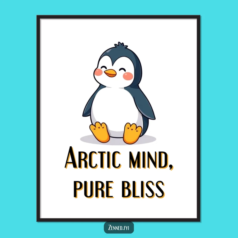 Funny Penguin Zen Digital Print: Instant Calm & Whimsical Art