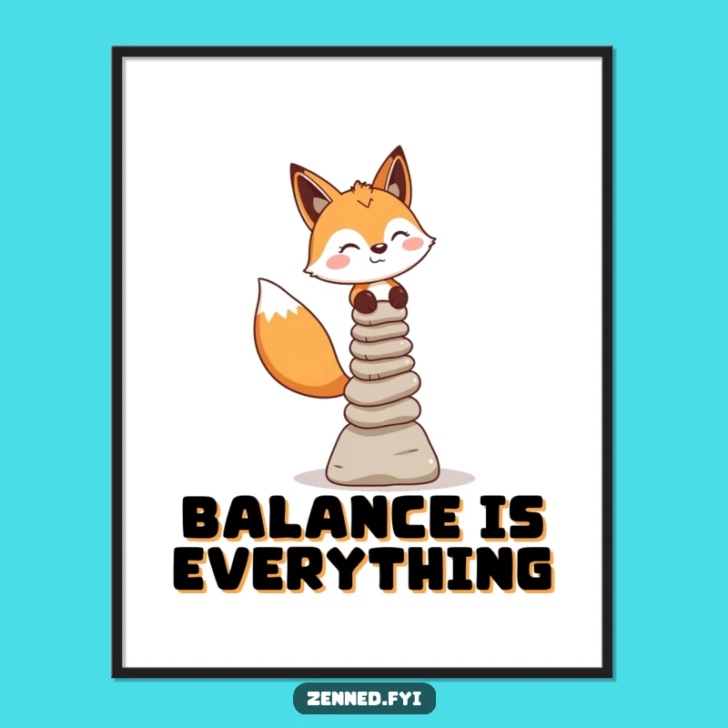 Funny Fox Zen Master Digital Art - Hilarious Gift for Instant Wall Decor