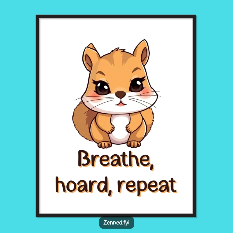 Funny Squirrel Meditation Digital Art - Hilarious Gift for Instant Zen Decor