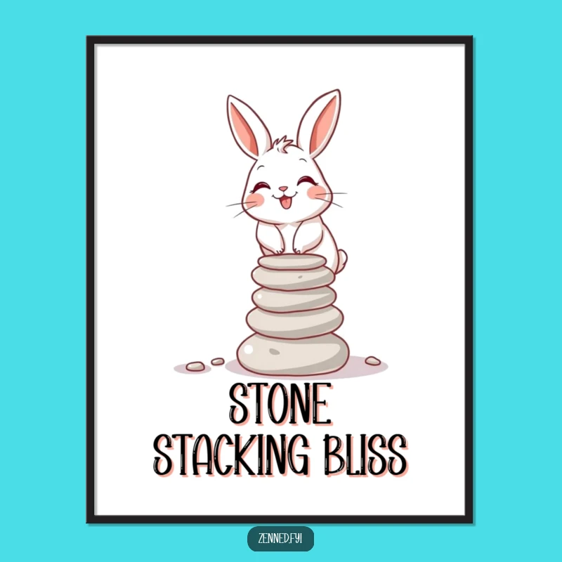 Funny Rabbit Balance Art Print - Hilarious Digital Gift for Walls