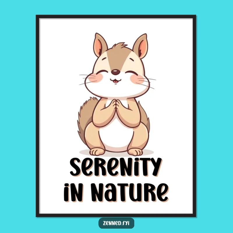 Funny Squirrel Zen Digital Print - Instant Hilarious Peace Art Download