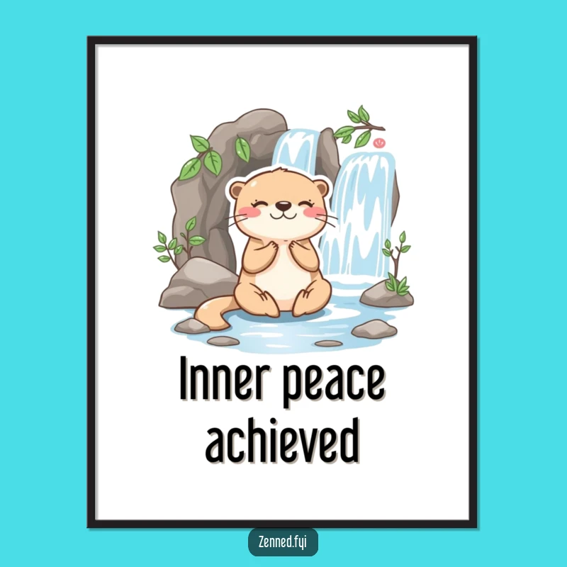 High-Res Funny Otter Meditation Digital Art: Instant Calm for Your Walls
