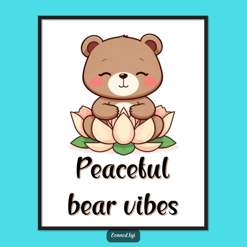Funny Bear Zen Art Print - Hilarious Digital Gift for Walls