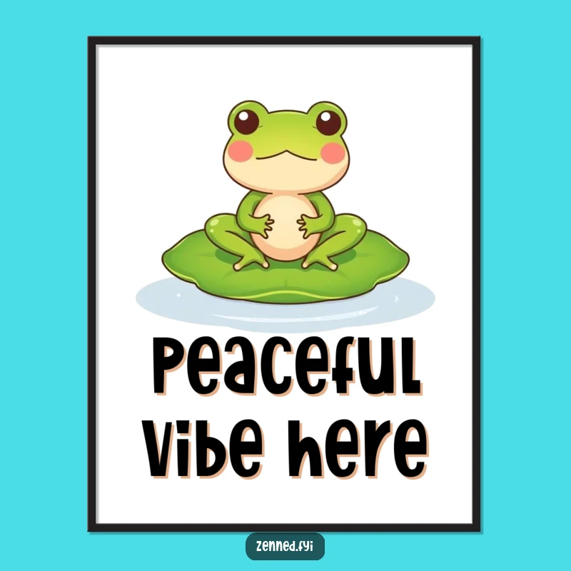 Funny Frog Meditation Digital Art: Printable Zen Amphibian Decor Gift