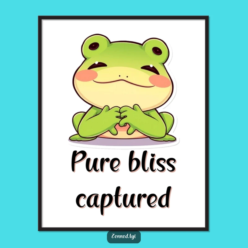 Funny Frog Digital Art, Contented Sigh, Instant Humorous Decor Gift