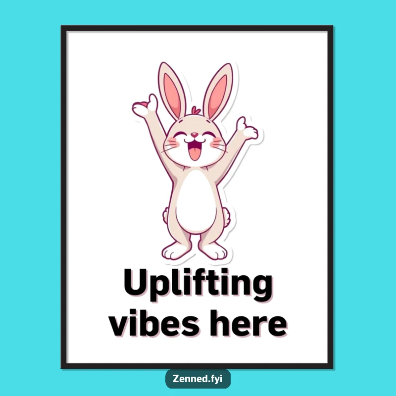 Funny Bunny Stretch Digital Art: Printable Jubilant Skyward Decor Gift
