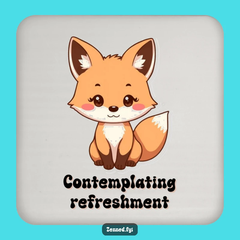 Funny Curious Fox Coaster - Gentle Gaze, Table Protection, Perfect Gift