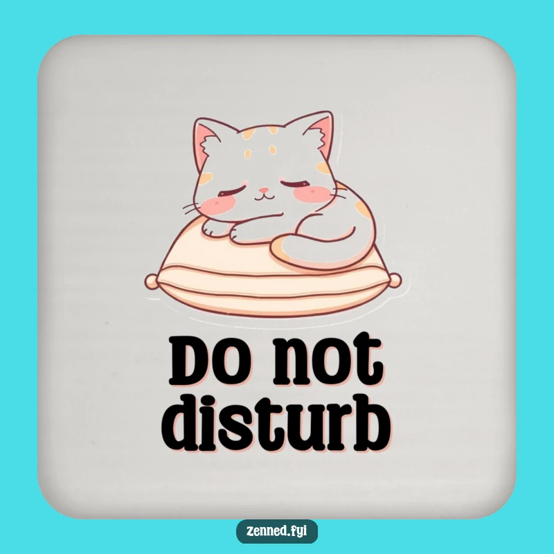 Funny Cat Nap Coaster: Content Sleeping Feline Surface Gift
