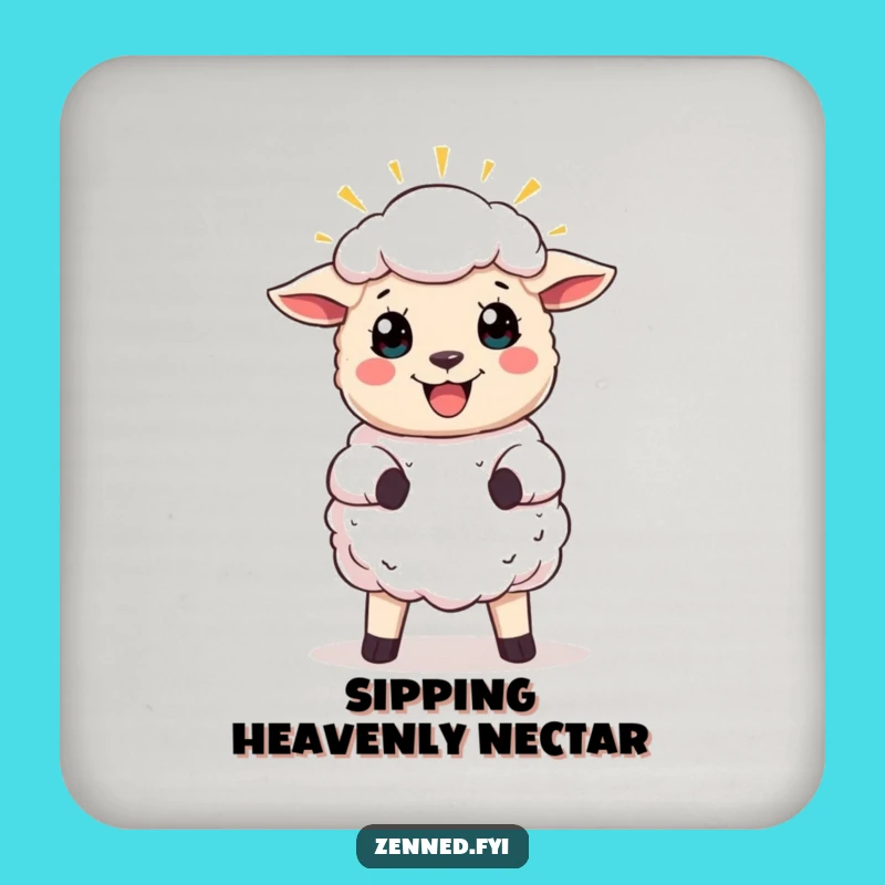 Funny Joyful Sheep Coaster - Divine Protection, Heavenly Charm, Gift