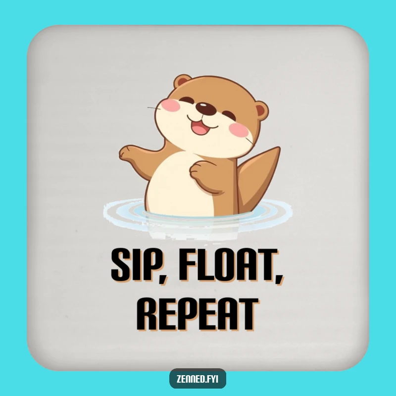 Funny Otter Drink Coaster: Delightful Floating Otter Table Protector, Perfect Gift