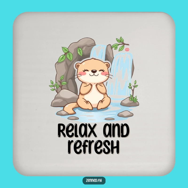 Funny Otter Meditation Coaster: Protect Surfaces with Serene Humor