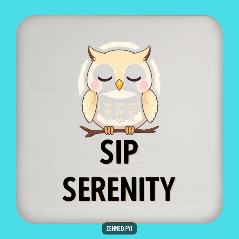 Funny Peaceful Owl Aura Coaster: Protect Surfaces with Peace, Great Funny Gift