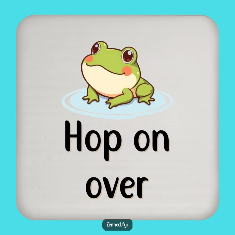 Funny Protective Frog Coaster: Serene Floating Art