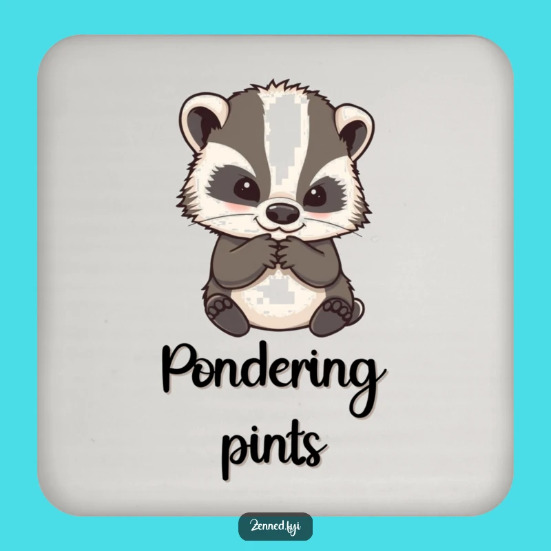 Funny Wise Badger Coaster: Protect Surfaces with Humorous Contemplation