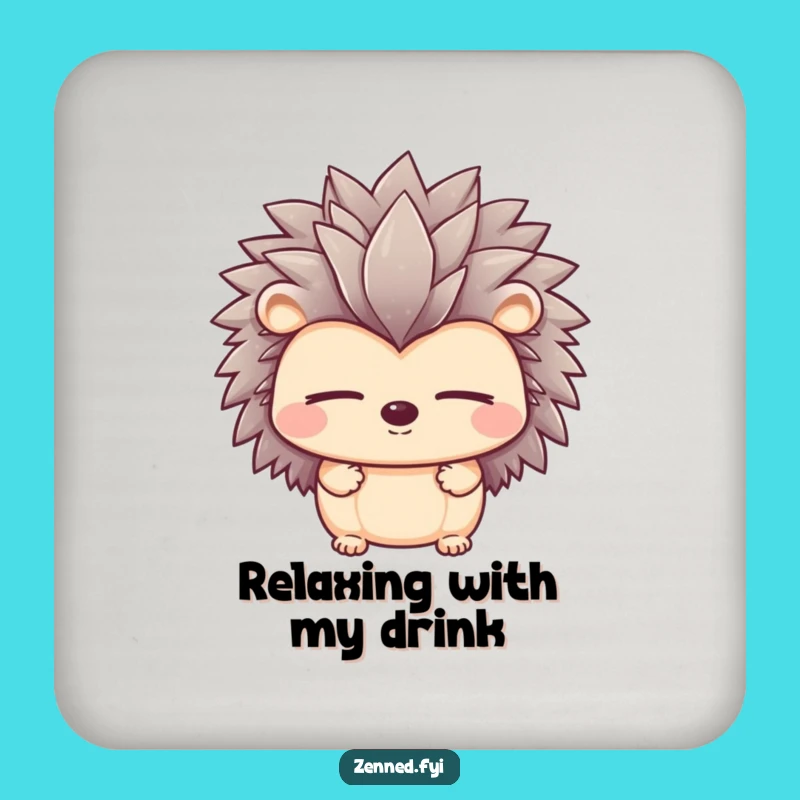 Funny Peaceful Hedgehog Coaster - Calm Protection, Cozy Charm, Perfect Gift