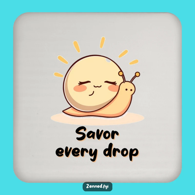 Funny Snail Calm Coaster: Peaceful Slow-Paced Zen Surface Gift