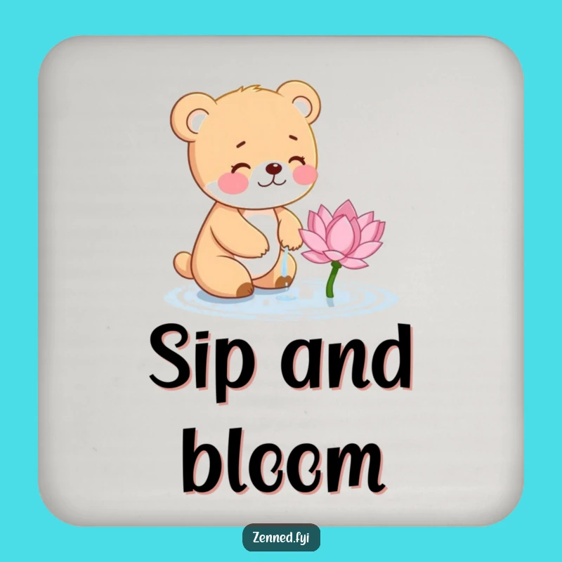 Funny Bear Cub Lotus Coasters - Set of Hilarious Gifts for Gentle Homes