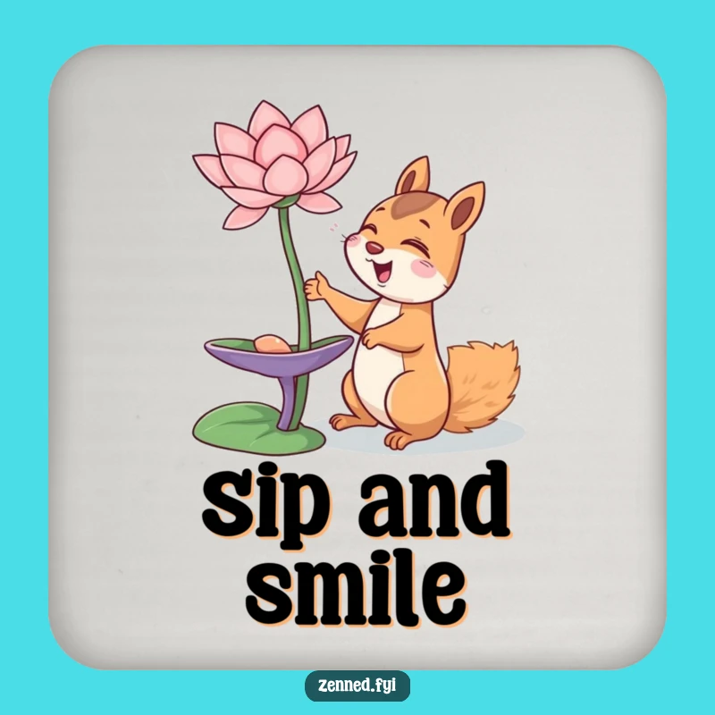 Funny Squirrel Coaster: Giggling Zen Protector, Humorous Table Decor Gift