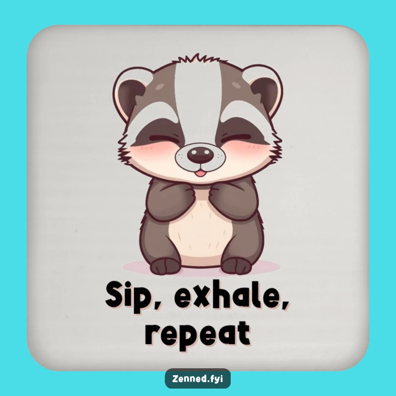 Funny Badger Zen Coaster Set - Hilarious Protection for Your Surfaces
