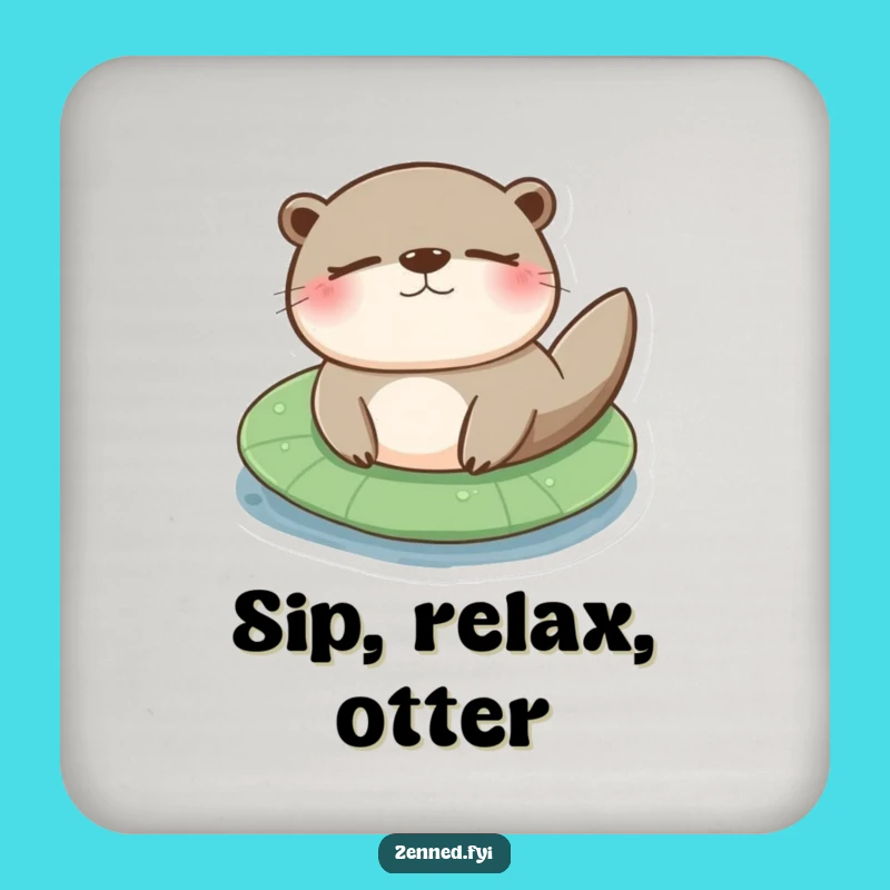 Funny Otter Lily Pad Drink Coaster: Protect Surfaces with River Zen