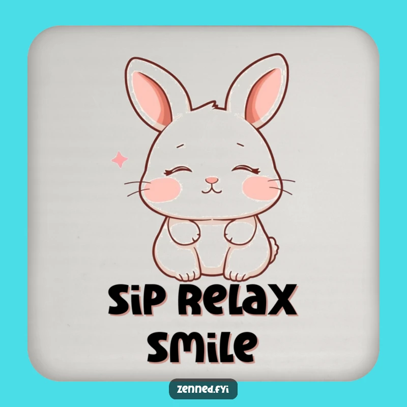 Funny Rabbit Zen Coaster - Peaceful Breathing Protector for Tables