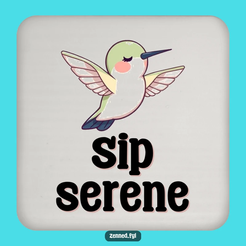 Funny Hummingbird Calm Coaster: Peaceful Zen Protection with Elegant Charm