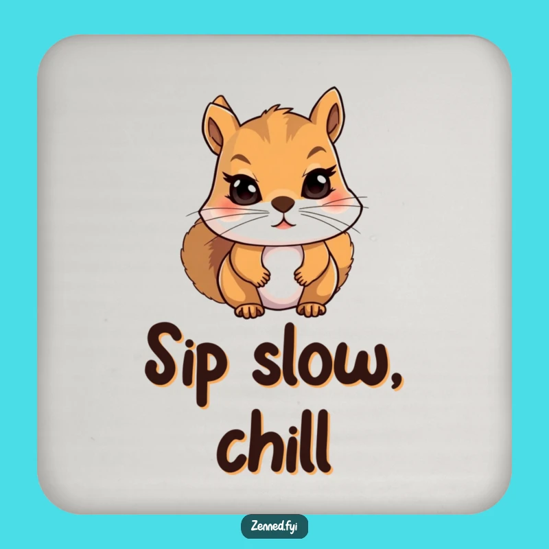 Funny Squirrel Meditation Coasters - Set of Hilarious Gifts for Table Protection