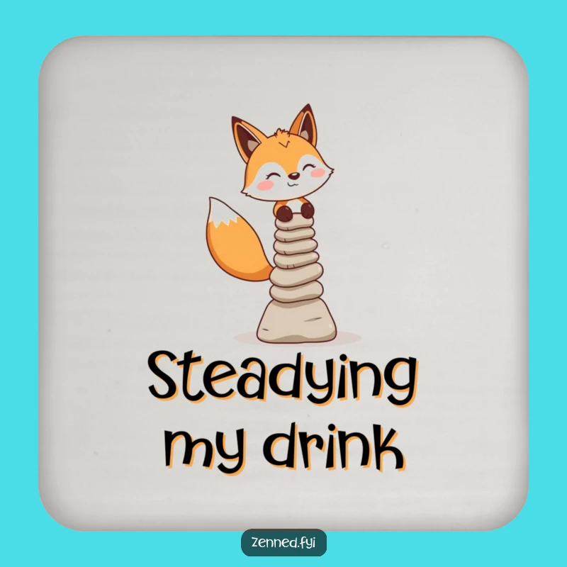 Funny Fox Zen Master Coasters - Set of Hilarious Gifts for Table Protection