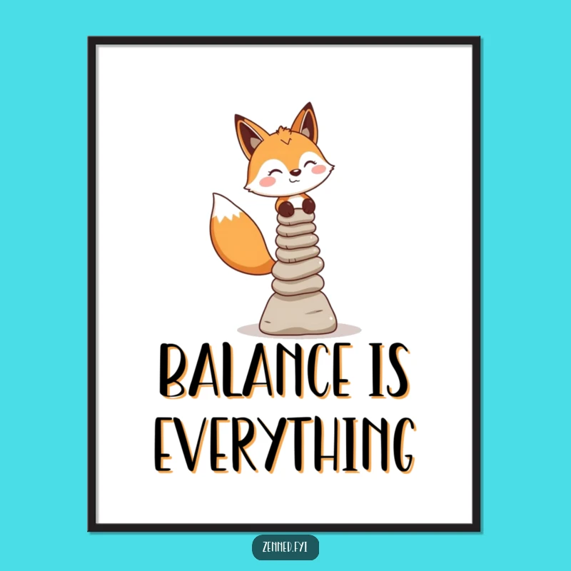 Funny Fox Zen Master Poster - Hilarious Wall Art & Gift for Calm Spaces