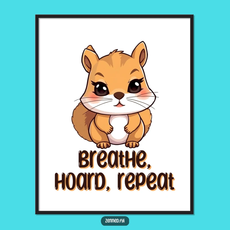 Funny Squirrel Meditation Poster - Hilarious Wall Art & Gift for Zen Spaces