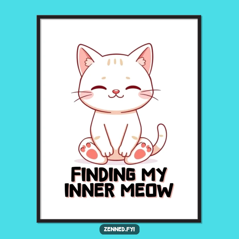 Funny Cat Meditation Poster: Bring Serene Humor to Your Walls