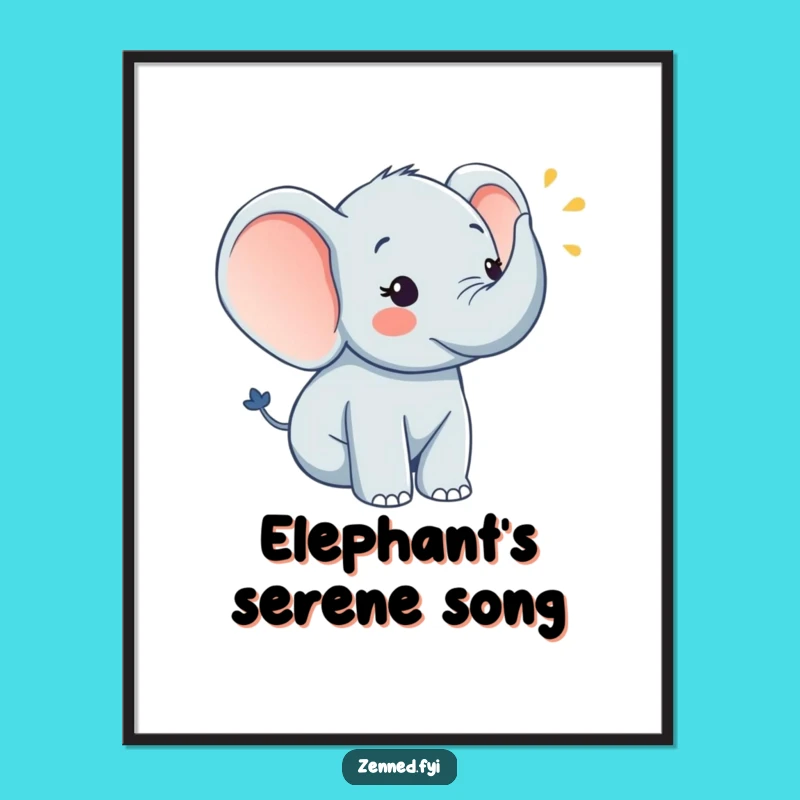 Funny Elephant Music Poster - Hilarious Gift for Harmonious Decor