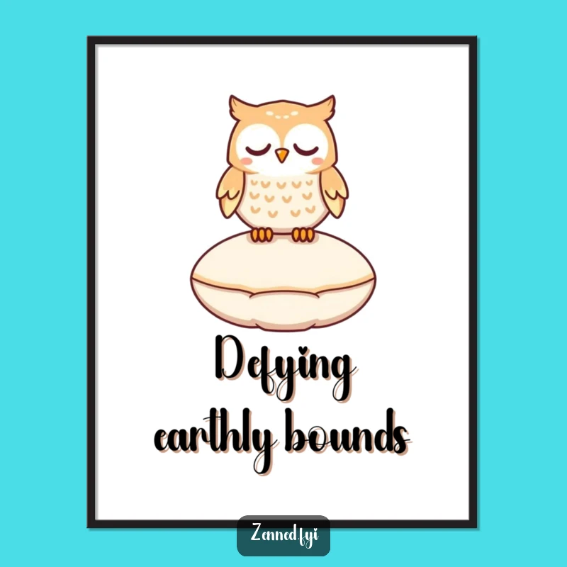 Funny Floating Owl Poster - Magical Wall Art, Perfect Whimsical Gift for Decor